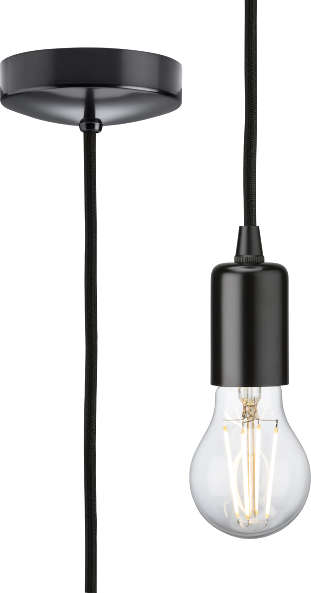 Knightsbridge: 8270LMB, E27 Contemporary Pendant Set, 1.8m Drop, Matt Black, Pre-wired, IP20