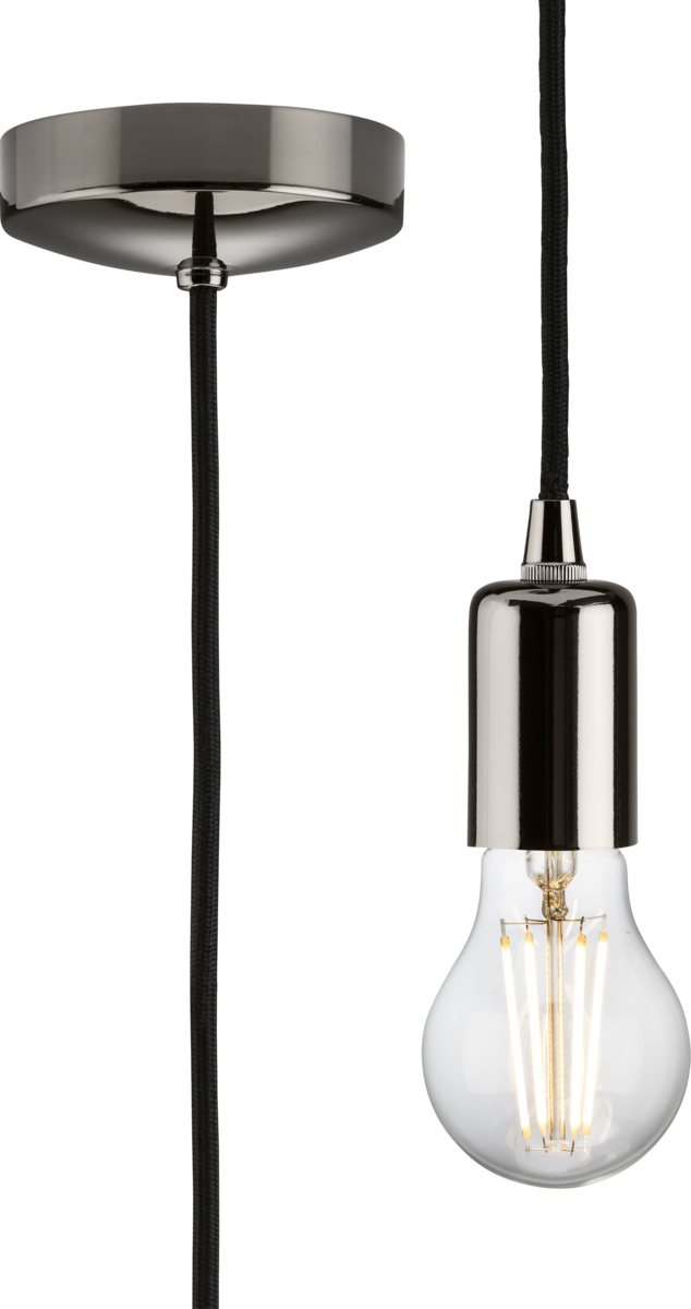 Knightsbridge: 8270LBN, Contemporary Pendant Light, 1.8m Drop, Black Nickel, 80W, E27, Pre-Wired