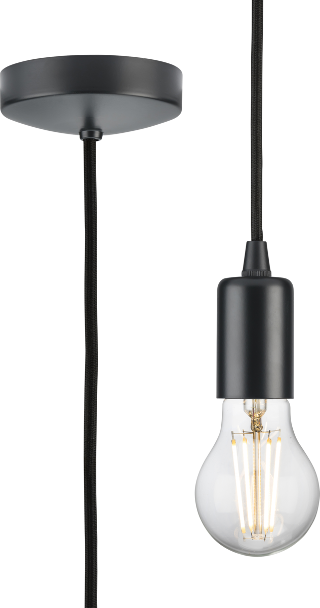 Knightsbridge: 8270LAT, E27 Contemporary Pendant Set, Anthracite Finish, Pre-wired, 1.8m Drop, 80W