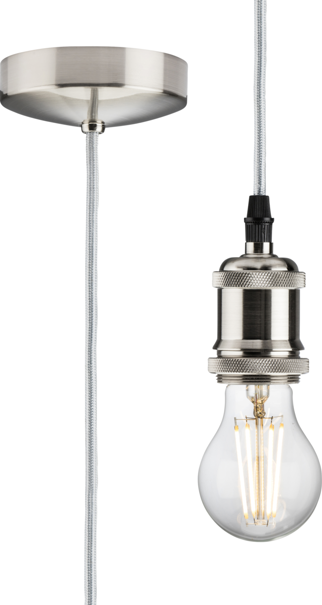 Knightsbridge: 8271LPC, Vintage E27 Pendant Light Set, 1.8m Drop, Dimmable, Polished Chrome, 60W Max, IP20