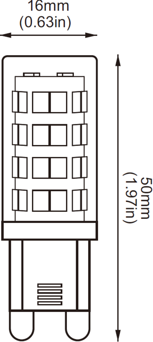 Knightsbridge: G9LED18, 3W LED Lamp, Warm White 2700K, Non-Dimmable, 320lm, Pack of 10