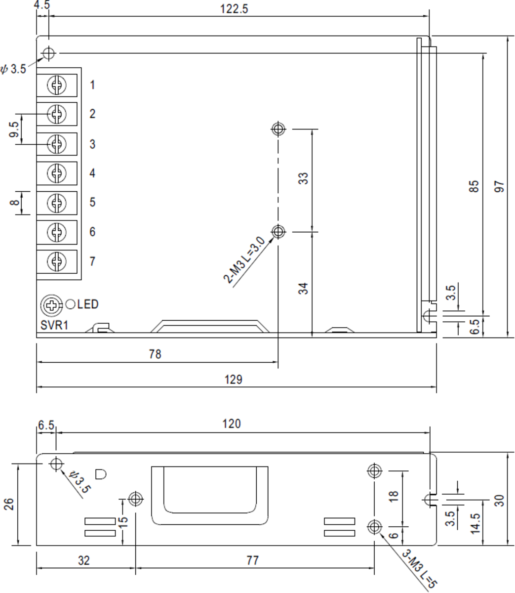 Knightsbridge: 24DC100M, 24V 100W DC Driver, Constant Voltage, Adjustable Voltage, IP20, 90% Efficiency