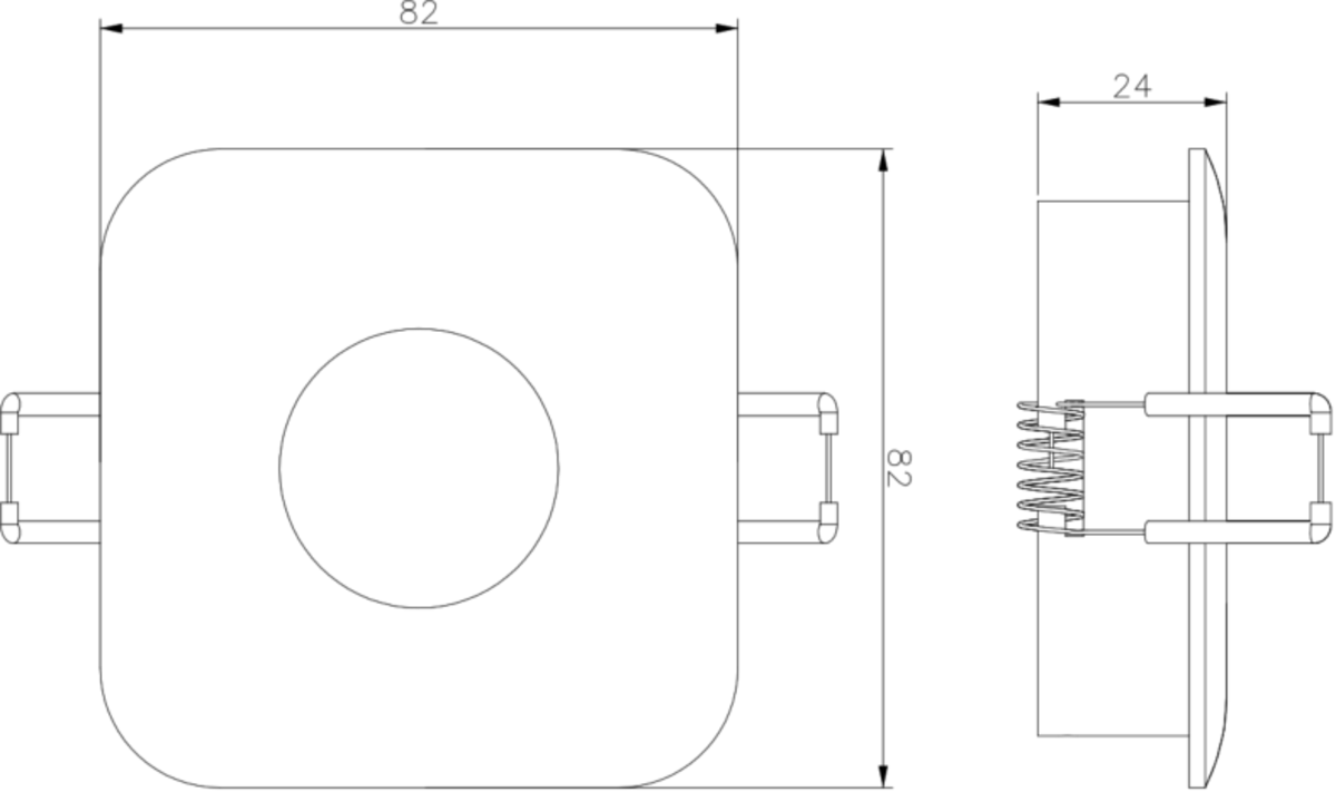 Knightsbridge: ODA1FSW, Odina Single Fixed Square Downlight, 82mm, GU10 Compatible, Die-Cast Aluminium, IP20, White Finish, 230V