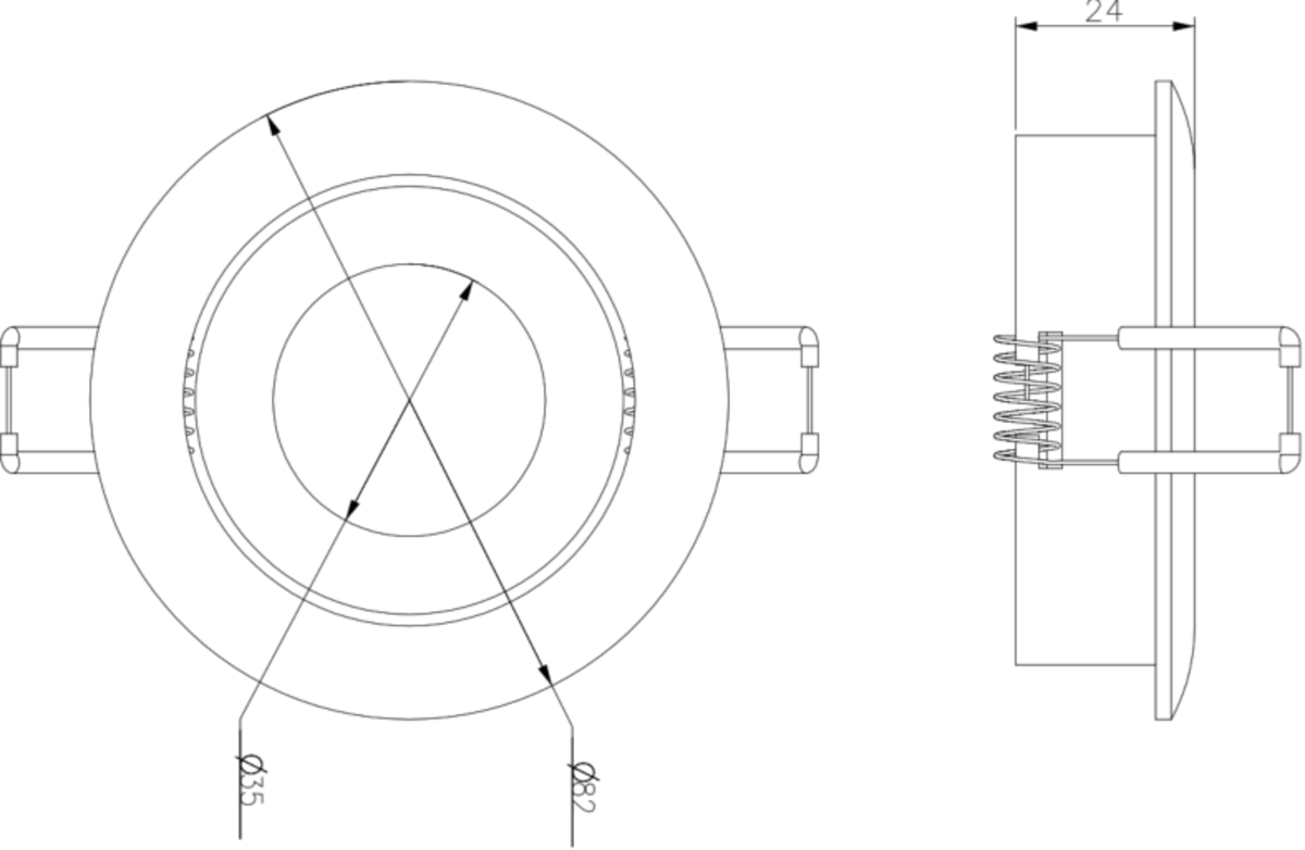 Knightsbridge: ODA1TRW, Odina Single Tilt Round Downlight, GU10 Compatible, Dimmable, 82mm Diameter, White Finish