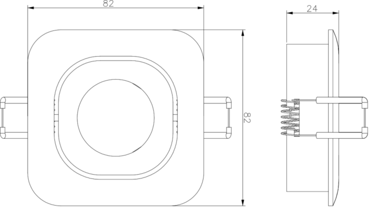 Knightsbridge: ODA1TSW, Odina Single Tilt Square Downlight, GU10 Compatible, Dimmable, White Finish, 230V, Die-cast Aluminium
