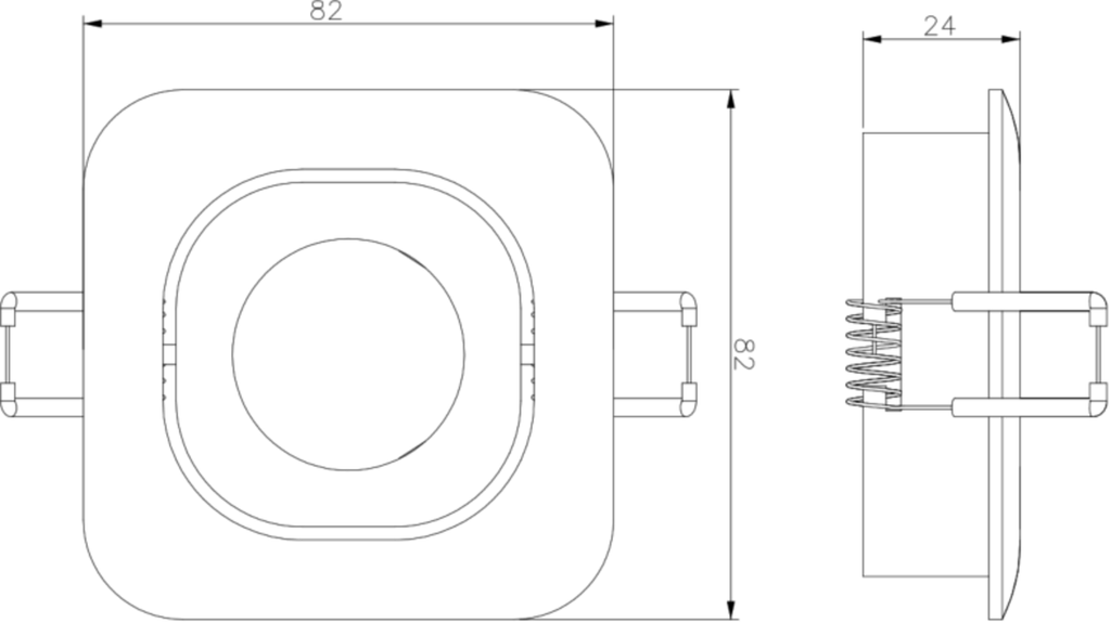 Knightsbridge: ODA1TSB, Odina Single Tilt Square Downlight, GU10, Black, Die-Cast Aluminium, 230V