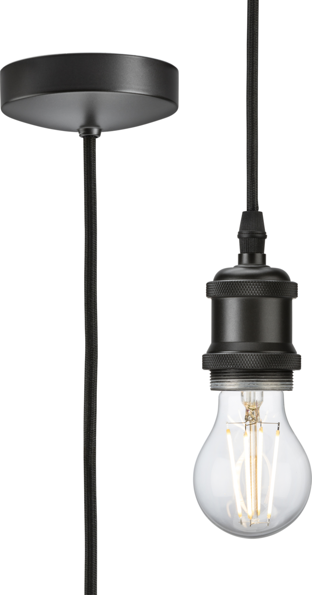 Knightsbridge: 8271LSB, Vintage E27 Pendant Set, 1.8m Drop, Smoked Bronze Finish, T2 Rated, 80W Compatible