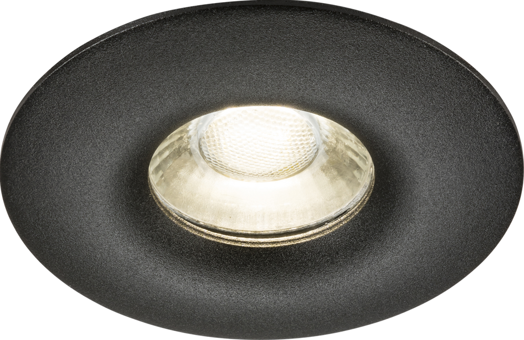 Knightsbridge: ODA1FRB, Single Fixed Round Downlight, 5W, Black Finish, IP20 Rated, 82mm Diameter, GU10 Compatible