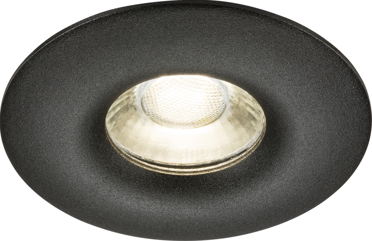 Knightsbridge: ODA1FRB, Single Fixed Round Downlight, 5W, Black Finish, IP20 Rated, 82mm Diameter, GU10 Compatible