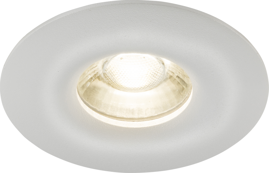 Knightsbridge: ODA1FRW, Single Fixed Round Downlight, White Finish, Die-Cast Aluminium, GU10 Compatible, 10W, IP20