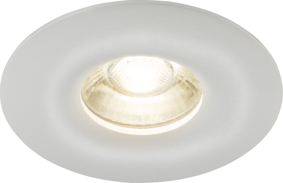 Knightsbridge: ODA1FRW, Single Fixed Round Downlight, White Finish, Die-Cast Aluminium, GU10 Compatible, 10W, IP20
