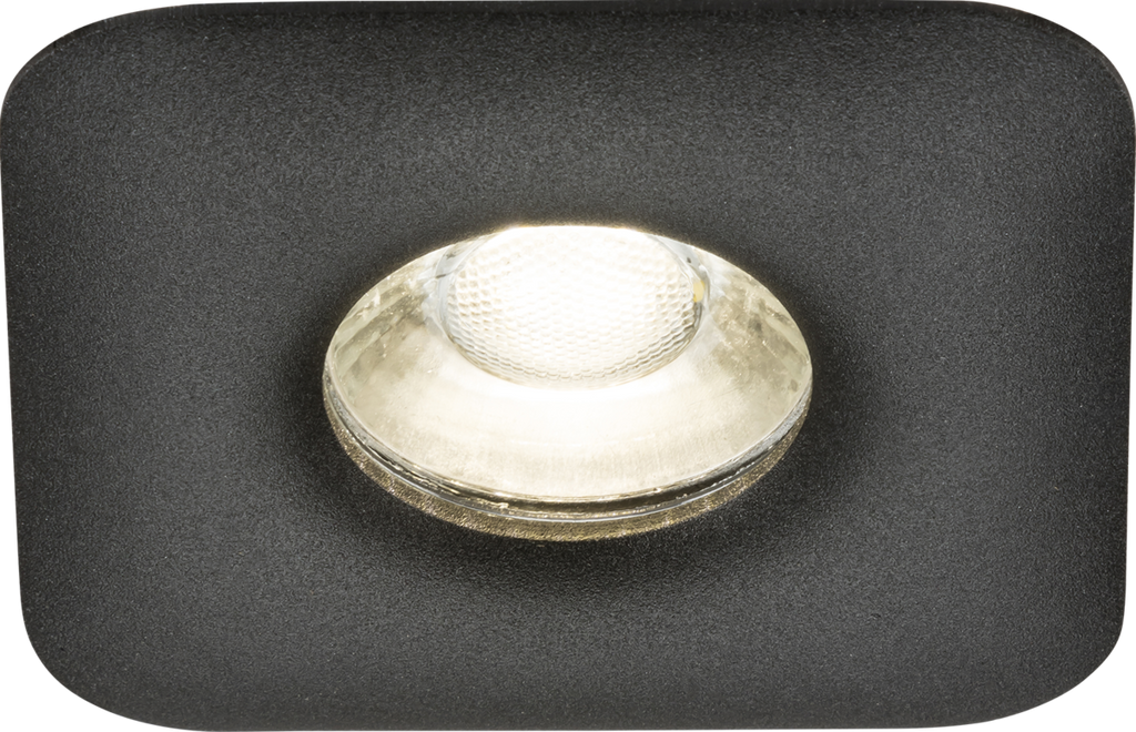 Knightsbridge: ODA1FSB, Odina Single Fixed Square Downlight, GU10 Compatible, 10W, IP20, Black Die-Cast Aluminium