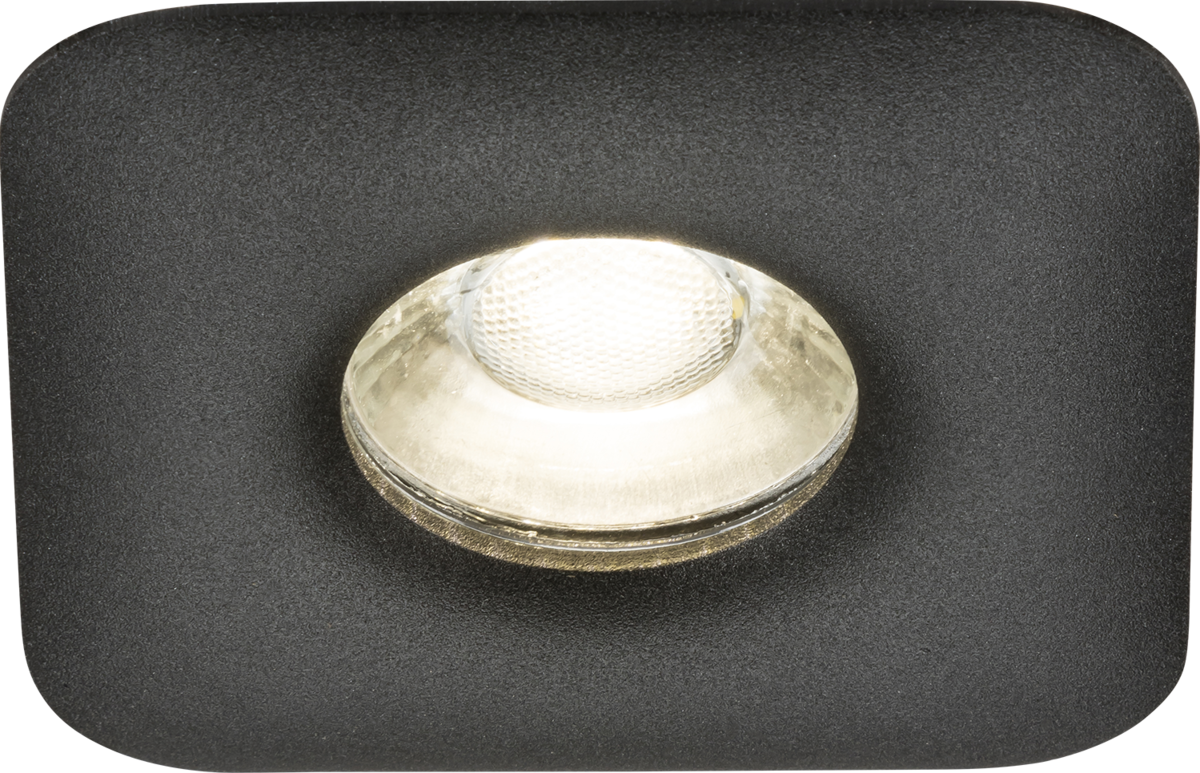 Knightsbridge: ODA1FSB, Odina Single Fixed Square Downlight, GU10 Compatible, 10W, IP20, Black Die-Cast Aluminium