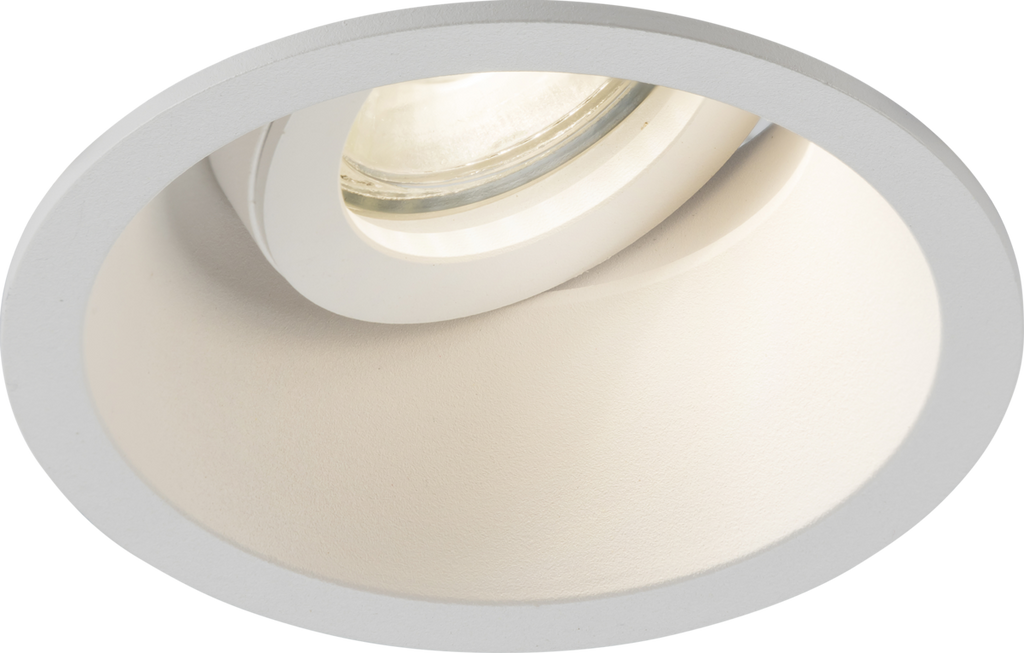 Knightsbridge: DIB1TRW, Single Tilt Round Anti-Glare Downlight, 10W Max, GU10 Compatible, IP20, White Finish