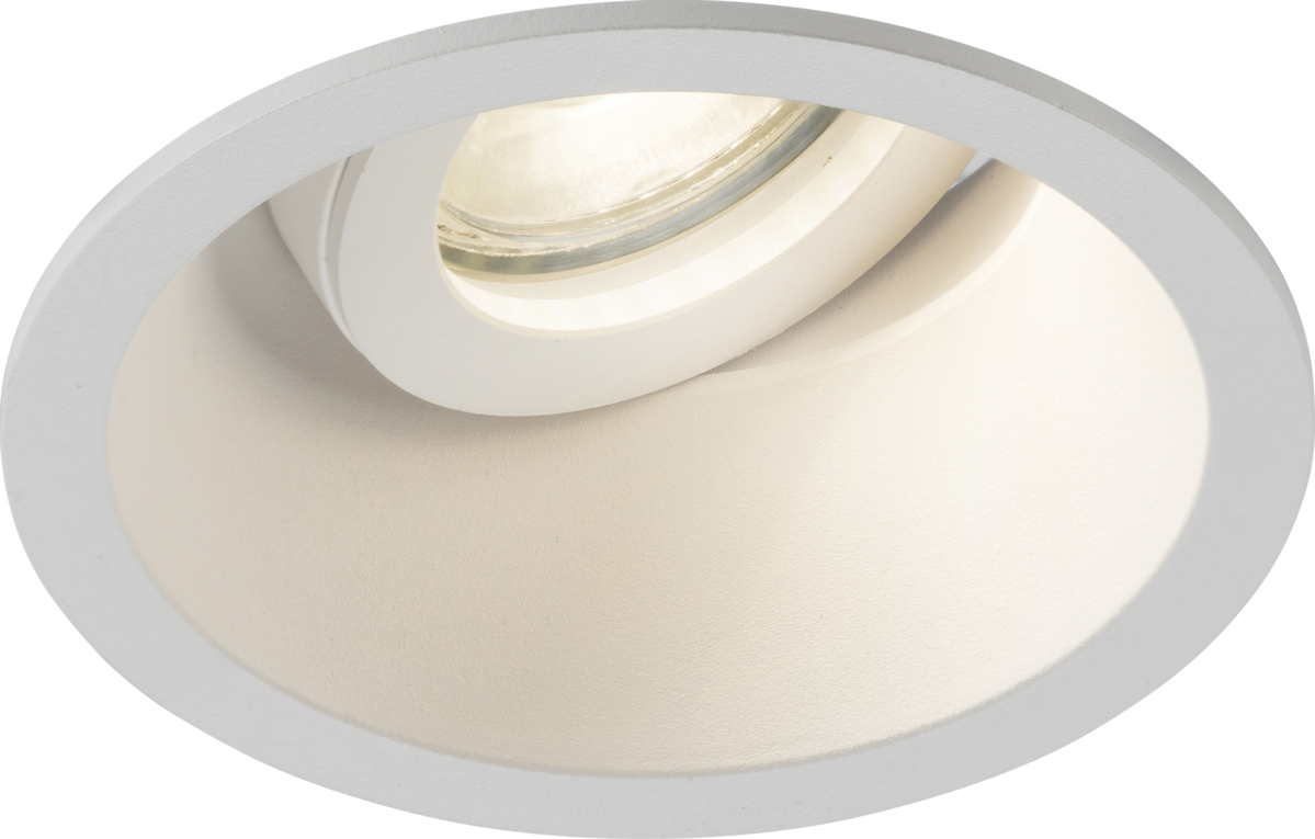 Knightsbridge: DIB1TRW, Single Tilt Round Anti-Glare Downlight, 10W Max, GU10 Compatible, IP20, White Finish