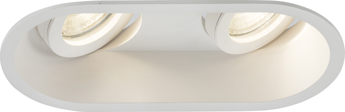 Knightsbridge: DIC2TRW, Dipa Twin Tilt Round Anti-Glare Downlight, Adjustable GU10, White Finish, Tool-Free Installation, 2x10W, 230V 50Hz