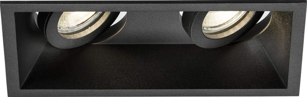 Knightsbridge: DIC2TSB, Dipa Twin Tilt Square Anti-Glare Downlight, Black Finish, Tool-Free Installation, 230V, IP20, GU10