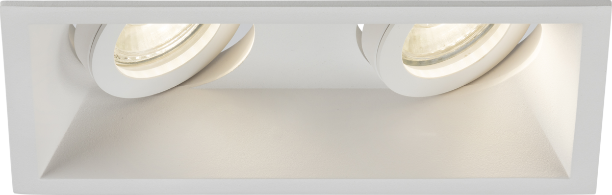 Knightsbridge: DIC2TSW, Twin Tilt Square Anti-Glare Downlight, White Finish, GU10, Max 2x10W, 230V, IP20