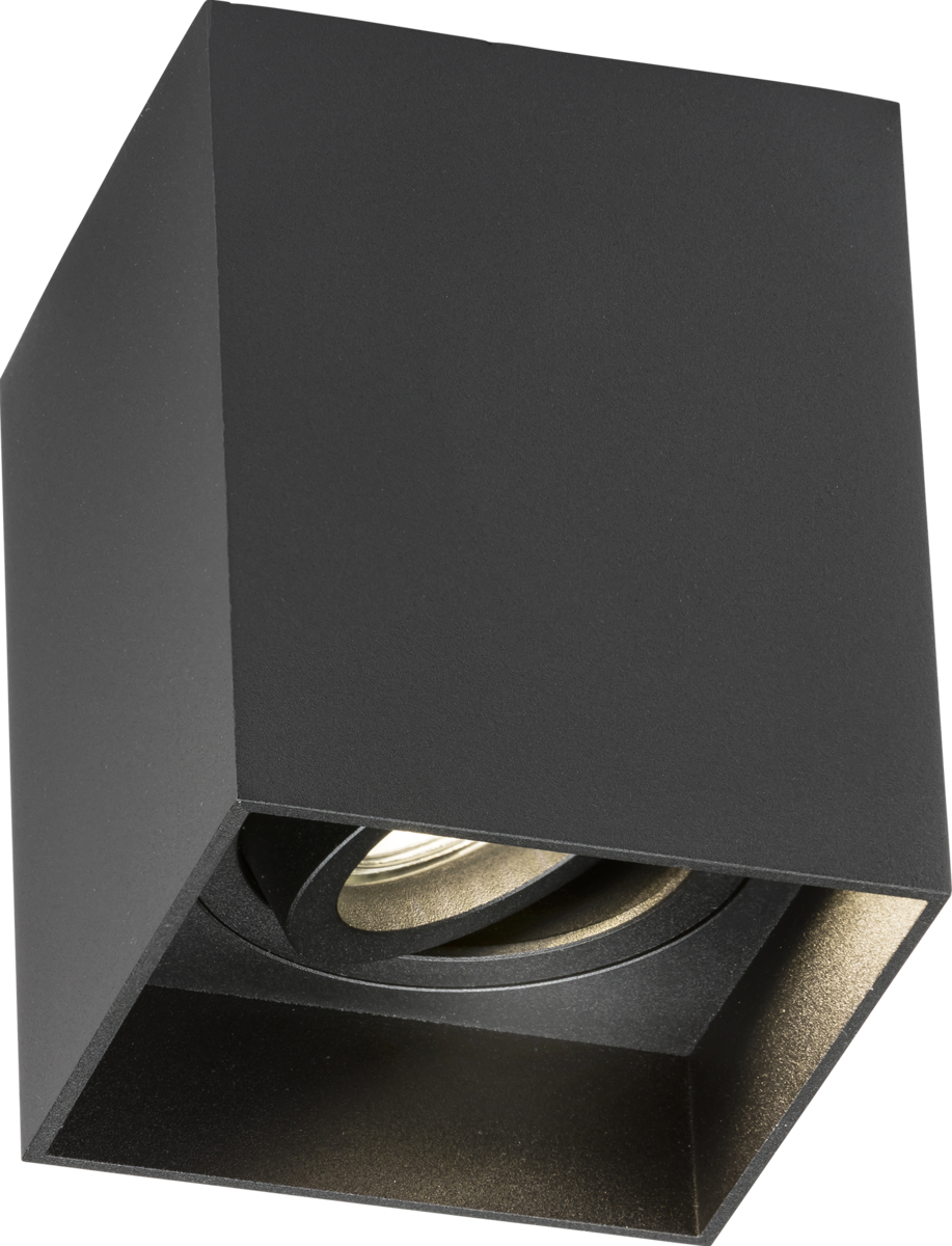 Knightsbridge: ORA1TSB, Black Surface Tilt Square Downlight, Adjustable, GU10 Compatible, 230V, IP20