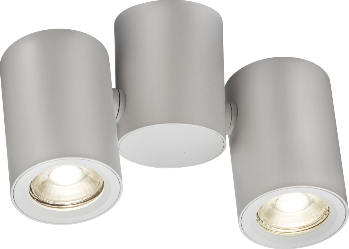 Knightsbridge: DEA2TRW, Dee Twin Surface Adjustable Round Spotlight, White, Dimmable, GU10, 2x10W, IP20, 230V