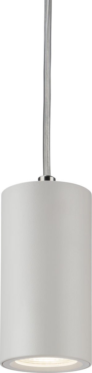 Knightsbridge: DAA1FRW, Single Short Fixed Round Pendant, White, 110mm Height, Tool-Free Installation, GU10 Compatible, 1.25m Cable