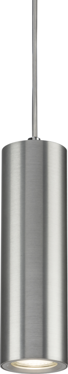 Knightsbridge: DAB1FRBC, Single Long Fixed Round Pendant Light, Brushed Chrome, 0.75m Cable, 10W Max, IP20, Compatible with GU10