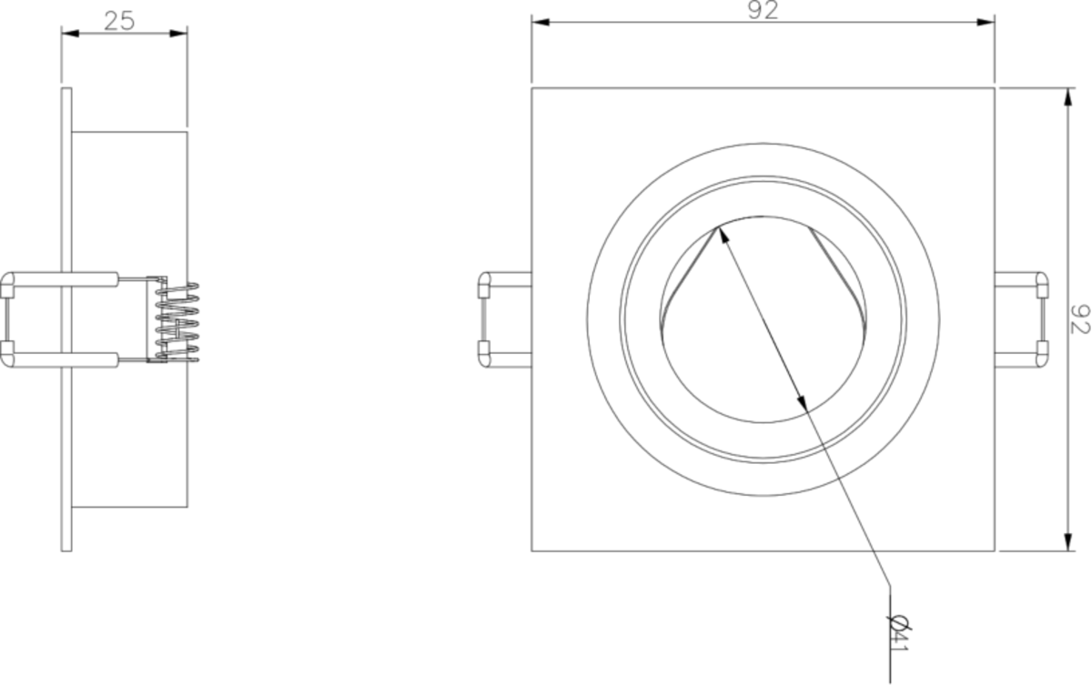 Knightsbridge: AMA1TSW, Ambar Single Tilt Square Downlight, Adjustable GU10, 230V, IP20, White Finish