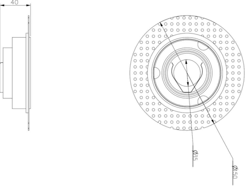 Knightsbridge: OAA1TRW, Odan Single Tilt Round Trimless Downlight, 10W, Adjustable GU10, IP20, White
