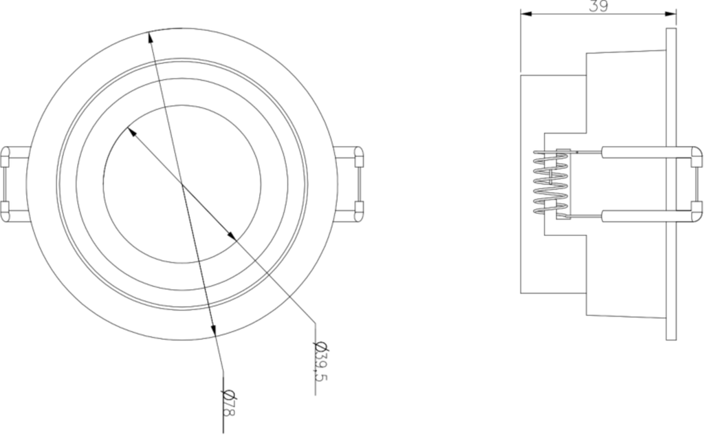 Knightsbridge: DIA1FRW, Single Fixed Round Anti-Glare Downlight, 78 mm, Die-Cast Aluminium, White Finish, 230V, 10W Max