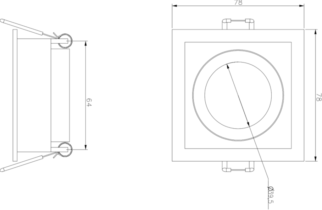 Knightsbridge: DIA1FSW, Dipa Single Fixed Square Anti-Glare Downlight, White Finish, Die-Cast Aluminium, GU10, 10W
