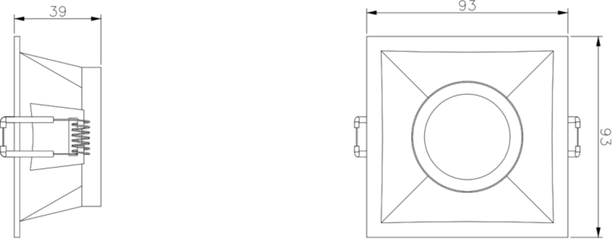 Knightsbridge: DIB1TSW, Dipa Single Tilt Square Anti-Glare Downlight, Dimmable GU10, 10W, 230V, White Finish, Tool-Free Installation