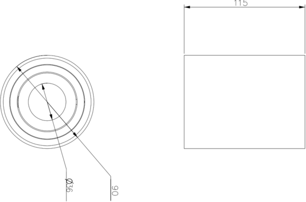 Knightsbridge: ORA1TRB, Oran Surface Tilt Round Downlight, Black Finish, GU10 Base, Aluminium, IP20, 230V