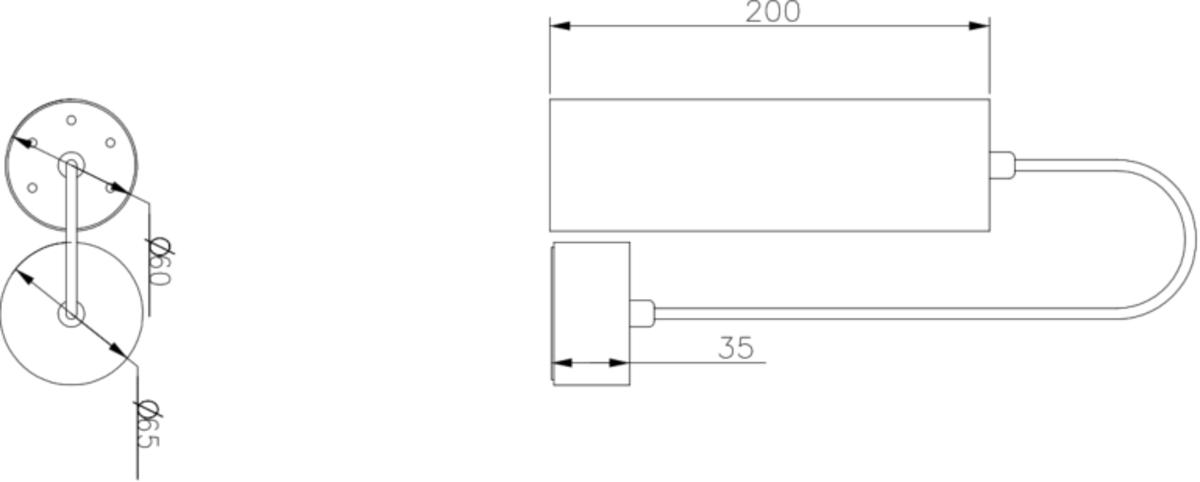 Knightsbridge: DAB1FRB, Single Long Fixed Round Pendant Light, GU10, Black Aluminium, 0.75m Cable, 230V, IP20