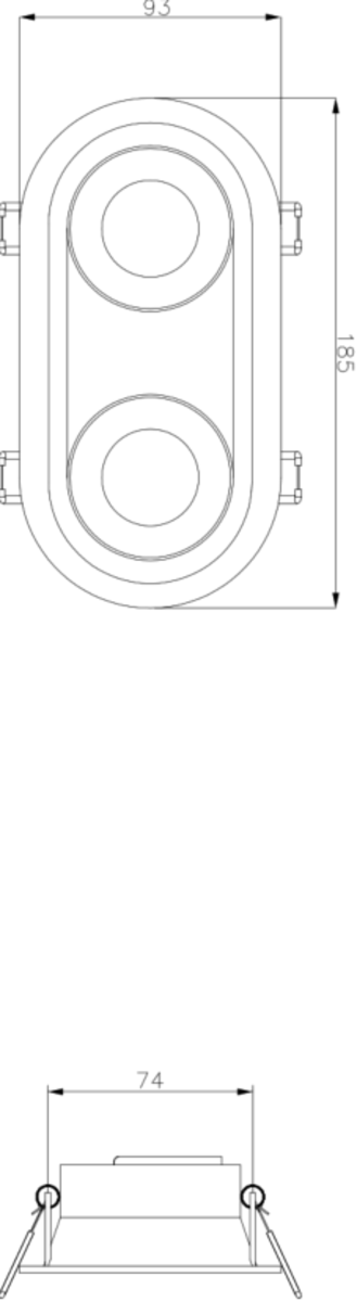 Knightsbridge: DIC2TRB, Dipa Twin Tilt Round Anti-Glare Downlight, 2x10W Max, IP20, Die-Cast Aluminium, Black