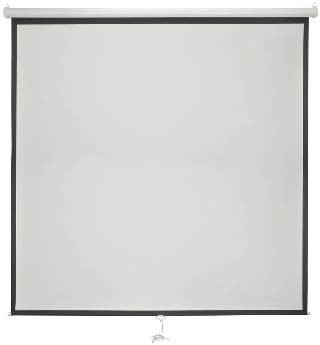 AV:Link: 952.328UK, 84" Manual Projector Screen, 1:1 Ratio, White Steel Housing, Retractable