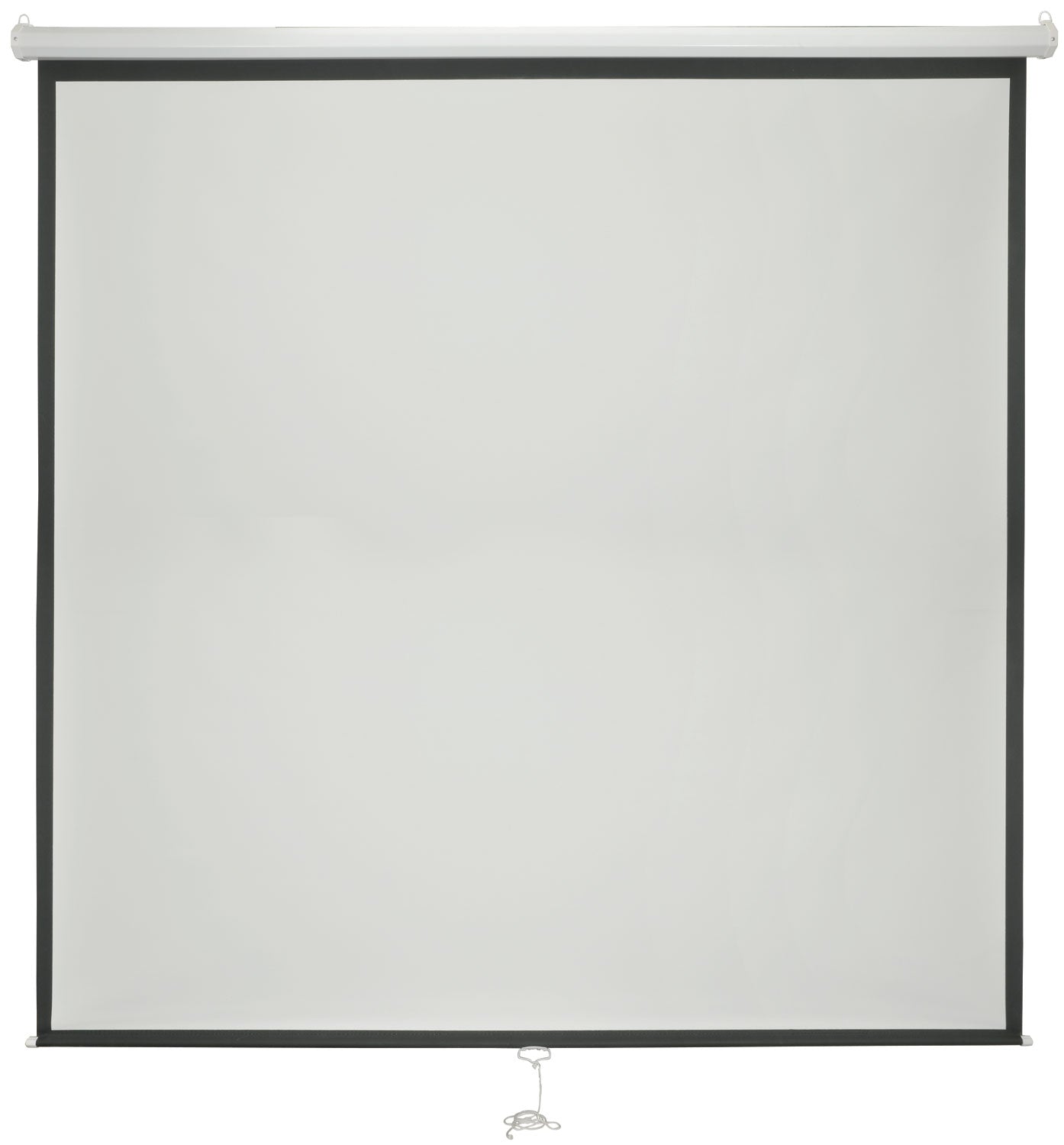 AV:Link: 952.328UK, 84" Manual Projector Screen, 1:1 Ratio, White Steel Housing, Retractable
