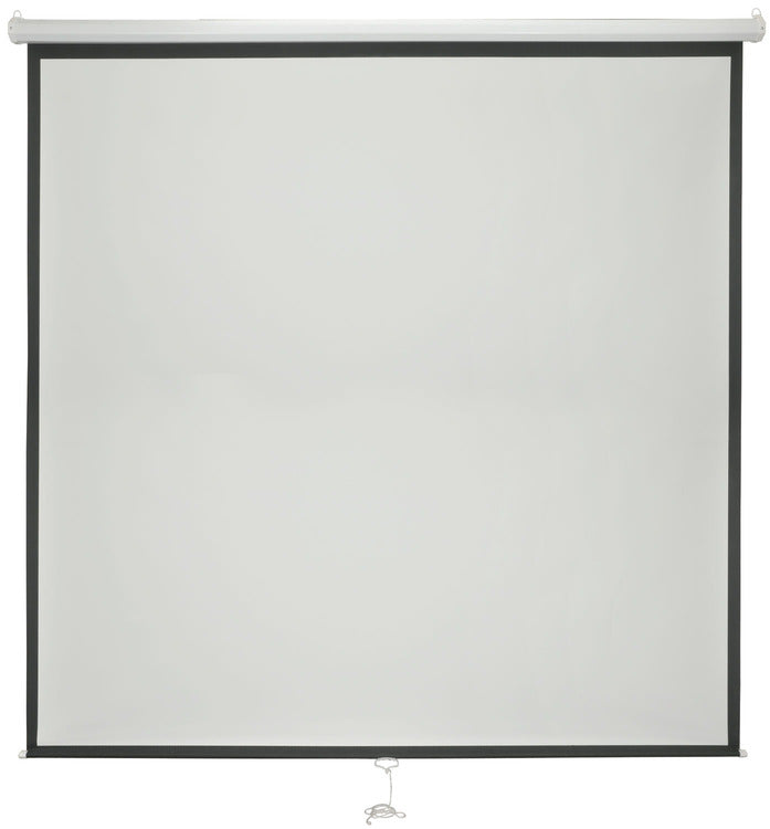 AV:Link: 952.328UK, 84" Manual Projector Screen, 1:1 Ratio, White Steel Housing, Retractable