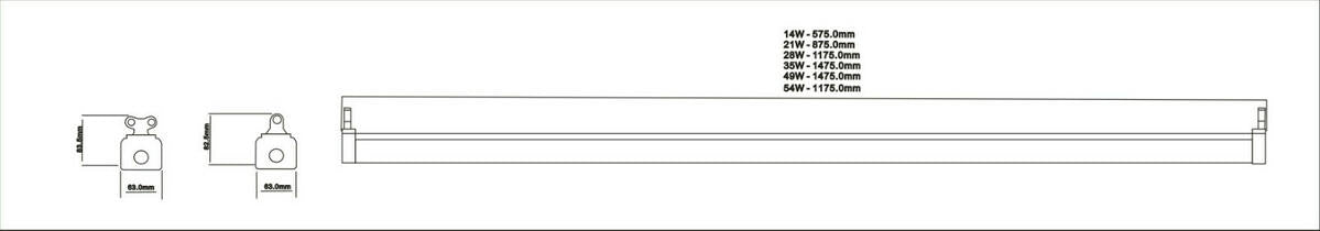 Knightsbridge: T5235EM, Emergency Batten Light, T5, 2x35W, 5ft, IP20, Pressed Steel, White, Maintained/Non-Maintained