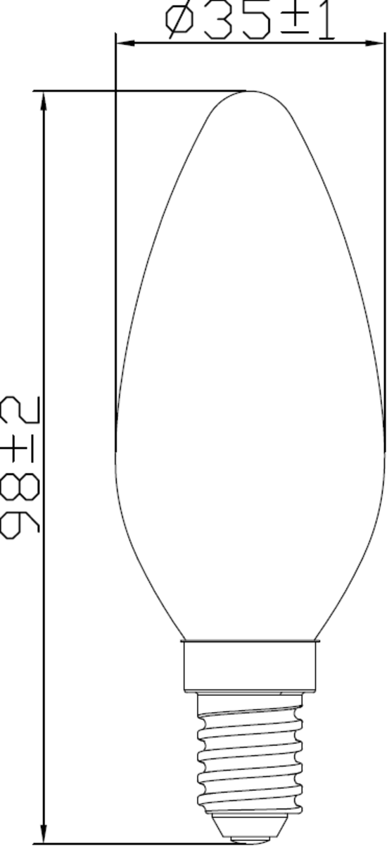 Knightsbridge: CLD4ASESO, Dimmable LED Candle Filament Lamp, 4W, E14, Frosted Glass, 470lm, 2700K Warm White