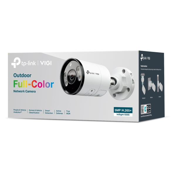 TP-Link VIGI InSight S355 5MP Outdoor Full-Colour Bullet Network Camera – Fixed Lens 2.8mm/4mm – SKU: InSight S355