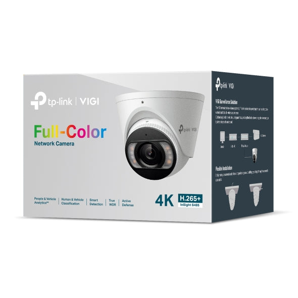 TP-Link VIGI InSight S485 8MP Outdoor Full-Colour Turret Network Camera – Fixed Lens 2.8mm/4mm – SKU: InSight S485
