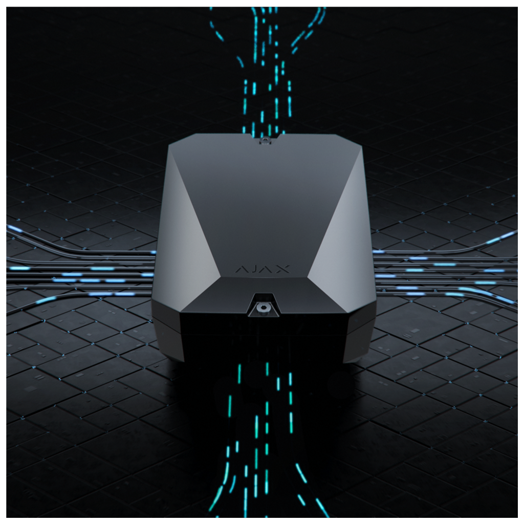 AJAX: Fibra MultiTransmitter (BLACK), Module for Wired Device Integration, 18 Zones, Black, Compatible with IR Barriers and Temperature Detectors