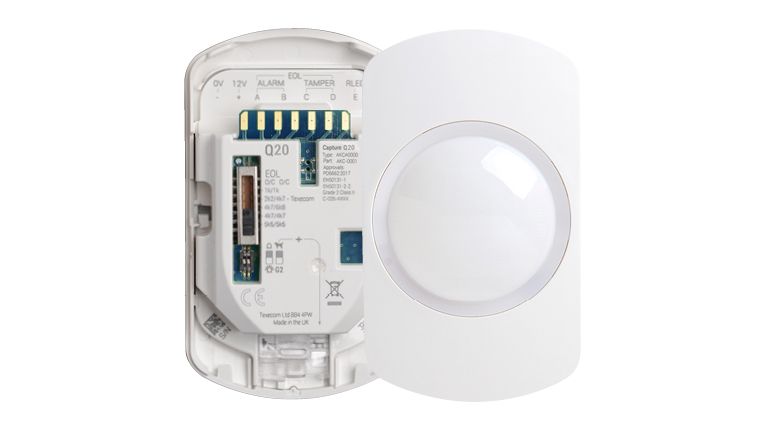 Texecom: AKC-0001, Capture Q20 Wireless Quad PIR Motion Detector, 20m Coverage, Quad Element Technology, Optional PetWise Mode, Grade 2