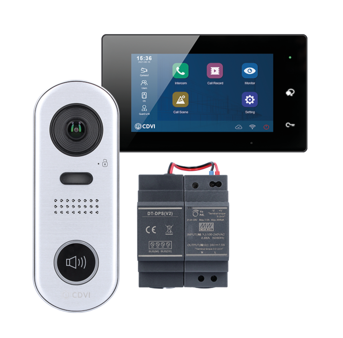 CDVI: CDV-4791S-DXB, 2EASY 2-Wire Video Entry Kit, WiFi Monitor, Touchscreen Internal Monitor