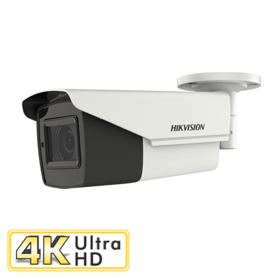 HikVision: DS-2CE19U1T-AIT3ZF, 8MP Bullet Camera, 2.7-13.5mm Motorized Varifocal Lens, IP67, External, White