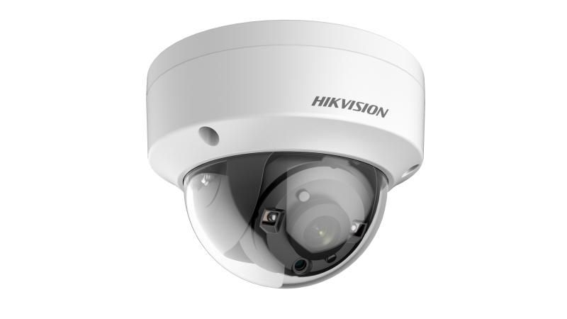 HikVision: DS-2CE57H8T-VPITF(2.8mm), 5 MP Ultra Low Light Vandal Fixed Dome Camera, 0.003 Lux, IP67, 4 in 1 Signal Support