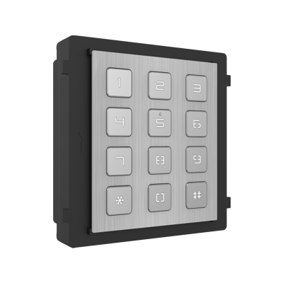 HikVision: DS-KD-KP/S, Stainless Steel Keypad Module, Intercom System Accessory, Door Unlocking, Backlight Compensation