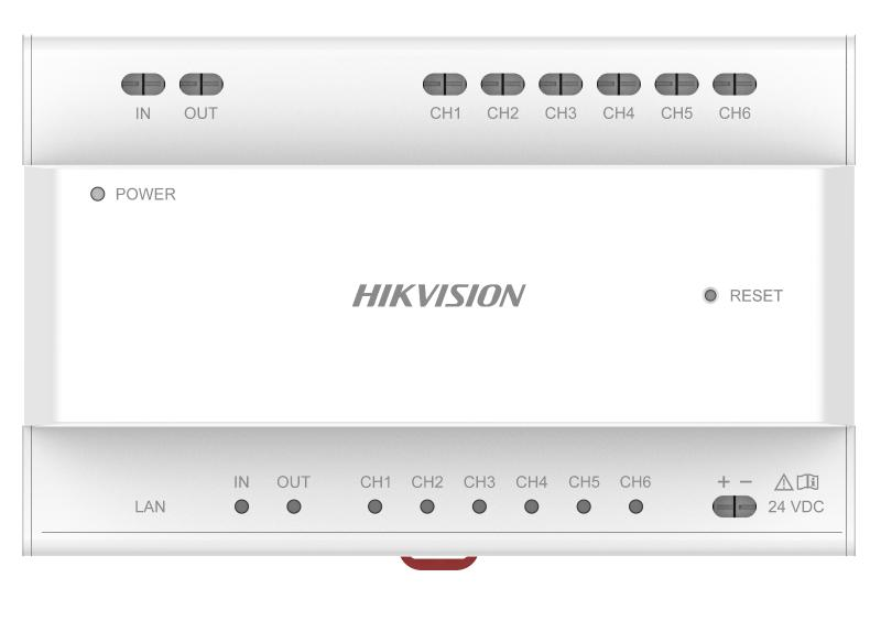 HikVision: DS-KAD706Y-S(O-STD), 2-Wire IP Distributor, 6-Port Cascade, Compatible with DS-KAD704Y & DS-KAD706Y