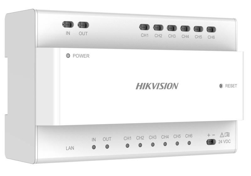 HikVision: DS-KAD706Y-S(O-STD), 2-Wire IP Distributor, 6-Port Cascade, Compatible with DS-KAD704Y & DS-KAD706Y