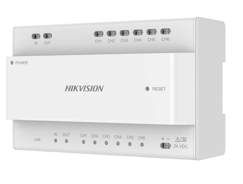 HikVision: DS-KAD706Y-S(O-STD), 2-Wire IP Distributor, 6-Port Cascade, Compatible with DS-KAD704Y & DS-KAD706Y